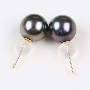 Vente en gros Support personnalisation 5-6mm 18K Black <span class=keywords><strong>Tahiti</strong></span> Pearl <span class=keywords><strong>Boucle</strong></span> <span class=keywords><strong>d</strong></span>'<span class=keywords><strong>oreille</strong></span> - Product Image 4