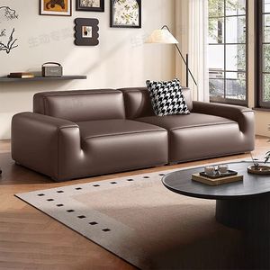 أريكة جلدية حديثة بتصميم فاخر بسعر الجملة أريكة داخلية لغرفة المعيشة والشقق الصغيرة - Product Image 6