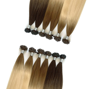 Venta al por mayor hueso recto cutícula alineada sin enredos doble dibujado europeo Remy queratina Rubio ITip extensiones de cabello - Product Image 6