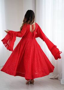Elegante Kurta/Kurti Tradicional de Georgette para Mujer, Diseño Étnico, Estilo Regular, Ropa India para Bodas, Fiestas y Festivales - Product Image 5