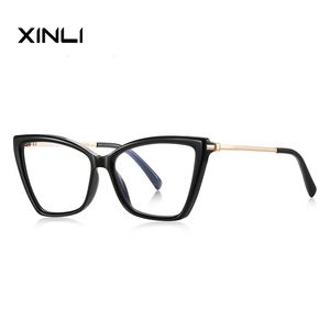 Gafas Ópticas para Mujer XINLI 2234 TR90, Estilo Simple, Montura de Mariposa, Color Rojo, con Filtro de Luz Azul, Diseño Cuadrado de Borde Completo con Estampado Animal - Product Image 1