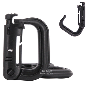 OEM/ODM 6 # D en forme de plastique 55mm Molle Snap tactique lien <span class=keywords><strong>rapide</strong></span> printemps camping randonnée sac Clip complet noir porte-clés mousqueton - Product Image 1