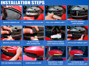 Noir fumé d'usine pour <span class=keywords><strong>Ford</strong></span> Kuga II DM2 Van Escape <span class=keywords><strong>EcoSport</strong></span> 12-19 indicateur de clignotant LED dynamique rétroviseur latéral clignotant - Product Image 2