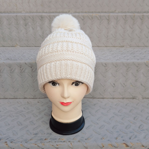 <strong>Womens</strong> Satin Silk Lined Winter Beanie <strong>Hat</strong> With Faux Fur <strong>Pom</strong> Cuffed Warm Knit Bennie <strong>Hats</strong> Promotion Gifts - Product Image 6