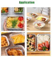 Conteneurs alimentaires rectangulaires à emporter jetables écologiques de la feuille d'aluminium 750ml en gros