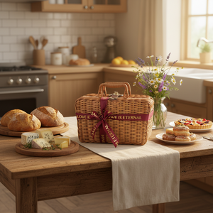 <span class=keywords><strong>Panier</strong></span> de pique-nique en rotin marron personnalisé en plastique vide pour cadeaux, vente en gros, OEM - Product Image 4