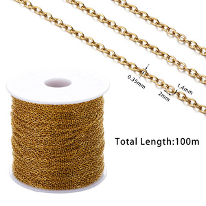 Stainless Steel O <b>Chain</b> Flat <b>Cross</b> <b>Chain</b> Gold Plated For Necklace Making Jewelry Finding Component - Product Image 4