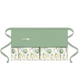 Verde unisex jardim meia cintura avental cor personalizada 4-bolso impressão florista algodão hortelã metade aventais moda marca