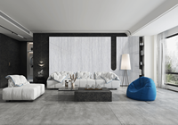Ensemble de table basse moderne de luxe avec des accents en carreaux de porcelaine pour le salon de la villa