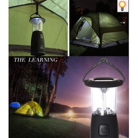 Lampe de poche portable étanche à 6 LED, solaire, à manivelle, dynamo, lanterne LED