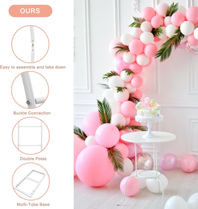 Cadre de fond Anneau de fête <span class=keywords><strong>Ballon</strong></span> rond Double arche en métal Support de fond pour mariage - Product Image 2