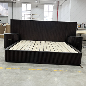 FERLY Modern Luxury Oak <b>King</b> <b>Size</b> <b>Bed</b> Frame Oversized <b>Headboard</b> Extended Mansion Style Bedroom Furniture FL24BN011-37 Classy Und - Product Image 6