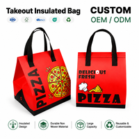Sac de livraison personnalisé pour pizzeria, isotherme, imperméable, pliable, 20L, écologique, réutilisable, en non-tissé, vente en gros