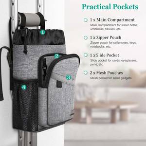 Promotion d'échantillons gratuits : Sac de transport pour cannes de marche, sac de rangement imperméable pour béquilles, sac fourre-tout avec porte-gobelet OEM - Product Image 4