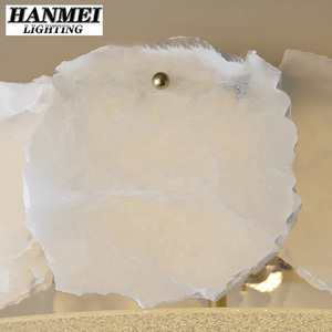 <b>Modern</b> European Marble Slab <b>Ceiling</b> <b>Light</b> With Switch Control AC Powered <b>LED</b> Brass Base for Bedroom Living Room & Dining HM-YL-2 - Product Image 6