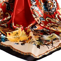 Nouveau design personnalisé, écharpe oversize 90, foulard de luxe imprimé 100% polyester, écharpe de tête en soie, châle, hijab musulman, vente en gros