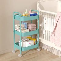 Étagère de rangement mobile multifonctionnelle, durable et moderne, chariot métallique pour salon, étagère sur pied à trois niveaux