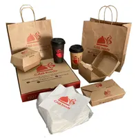 Custom Wholesale Fold Biodegradable Corrugated Printed Logo Hamburger  Packaging Takeaway Food Paper Burger Togo Bagassse Box 