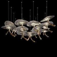 Lustre moderne de décoration en verre et métal en forme de champignon Suspension en métal de luxe pour la maison Hall d'hôtel