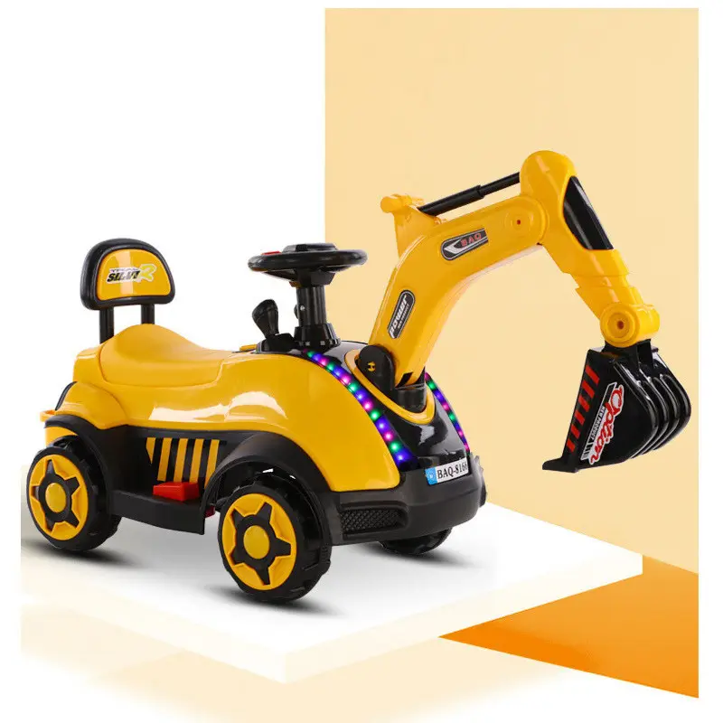 hot selling Kids Electric Trencher with music and light children toys electric tractor kids excavator