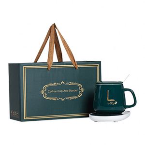 Smart Electric <b>USB</b> Double <b>Wall</b> Bone China Modern Luxury Leak-Proof Portable Eco-Friendly Office Home Gift Set Ceramic Coffee Mug - Product Image 1