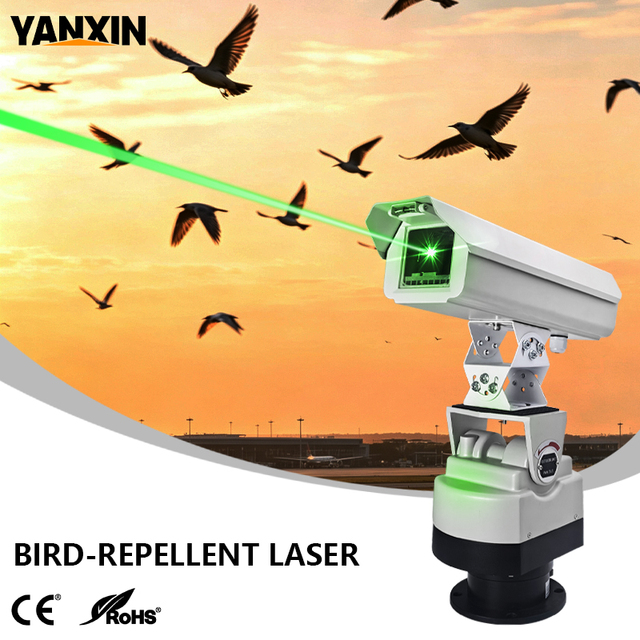Laser Bird Repeller IP65 Waterproof Outdoor High Power Long Range Bird Deterrent System for Farm Orchard Warehouse Bird Control