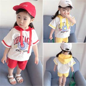 เสื้อผ้าเด็กขายส่ง ชุดพิมพ์ลายจากบังกลาเทศ เสื้อยืดและกางเกงจ็อกเกอร์สีพื้นสำหรับเด็กผู้หญิงในช่วงฤดูร้อน - Product Image 5