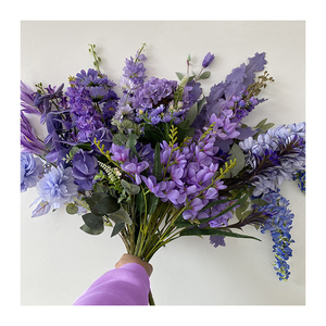 Fleurs artificielles multicolores-violettes bleues simples, <span class=keywords><strong>jacinthe</strong></span> bicolore pour la décoration de mariage - Product Image 2