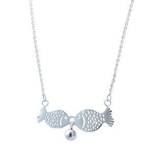 Ciondoli alla moda eleganti e alla moda simpatici collana con ciondoli di pesce placcato oro in acciaio inossidabile pronti per la spedizione - Product Image 1