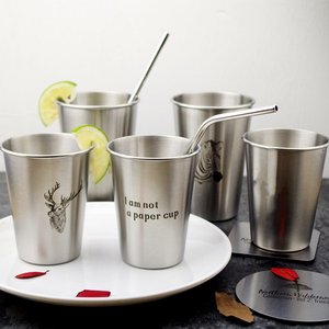 8oz 12oz 16oz tasses à eau en métal whisky vin verre à boire <span class=keywords><strong>gobelet</strong></span> 304 acier inoxydable café bière tasse - Product Image 3