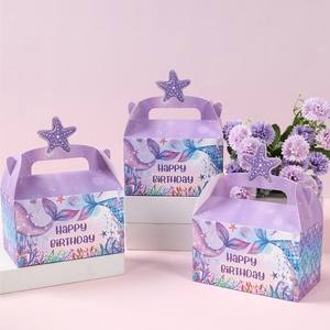 Scatole <span class=keywords><strong>per</strong></span> Caramelle <span class=keywords><strong>di</strong></span> <span class=keywords><strong>Compleanno</strong></span>, Bomboniere con Manico, Scatole <span class=keywords><strong>di</strong></span> Carta <span class=keywords><strong>per</strong></span> Biscotti, Sacchetti Regalo a Forma <span class=keywords><strong>di</strong></span> Sirena <span class=keywords><strong>per</strong></span> Snack e Dolcetti - Product Image 1