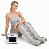 Masseur pneumatique pour les jambes LEAMAI, 6 cellules rechargeables, 5 modes, écran tactile, récupération, drainage lymphatique, bottes de compression d'air