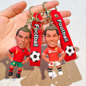 Porte-clés en PVC 3D de joueurs de football Chongjie, Cristiano Ronaldo, Kylian Mbappé, Erling Haaland, <span class=keywords><strong>Neymar</strong></span> <span class=keywords><strong>Jr</strong></span>. - Product Image 4