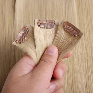 Extensions de cheveux invisibles à clipser en gros, non traitées, cuticules alignées, 100% cheveux humains naturels, extensions ondulées à clipser pour femmes - Product Image 3