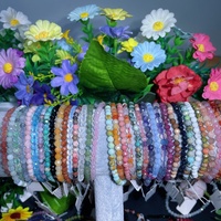 Vente en gros, bracelet en cristal de quartz à facettes en matériaux mixtes de 4 mm, artisanat pour la décoration