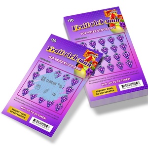 Carte à gratter de loterie pour gagner de gros prix, impression personnalisée, style, taille, matériau, revêtement UV, échantillon de design - Product Image 4