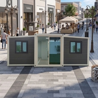 Unité pliable à double aile personnalisée pour café de rue, bar à glaces et kiosque alimentaire – Maison conteneur extensible