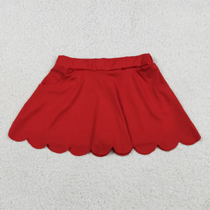 กระโปรงกางเกงโยคะลำลองสำหรับเด็กผู้หญิง สีพื้น แต่งขอบหยัก มีกระเป๋า ขายส่ง - Product Image 2