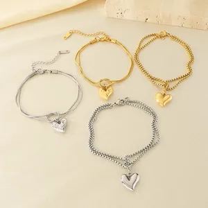 สร้อยข้อมือชุบทอง18K ทำจากสแตนเลสสตีลกันน้ำจี้เครื่องรางสำหรับผู้หญิงของขวัญงานปาร์ตี้ - Product Image 5