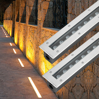 Lampes LED encastrées linéaires pour escaliers extérieurs et allées, 18W 24W