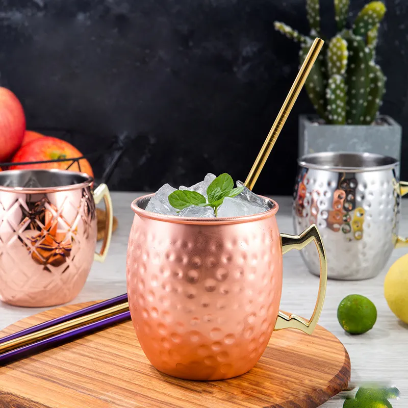 Ly Rượu Bằng Thép Không Gỉ 500Ml Cốc Thủy Tinh Cocktail Đồng Rèn Moscow Mule