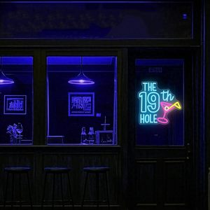 L'insegna al Neon della diciannovesima buca. Gli sport illuminano i cartelli da Bar per Club da Golf decorazioni per feste a casa per amanti del Golf regali luci personalizzate - Product Image 2