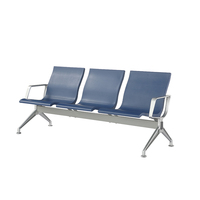 Chaises d'attente d'aéroport 3, 4, 5 places, chaises tandem en PU pour salle d'attente publique, banque