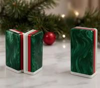 Ensemble de Mahjong américain de luxe en jade vert, 4 couches de tuiles de Mahjong américaines