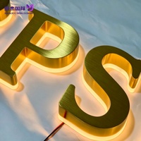 Lettres en acier inoxydable rétroéclairées par LED personnalisées de luxe, enseigne lumineuse Halo Lit, enseigne murale personnalisée avec logo de marque pour salon de beauté et de coiffure