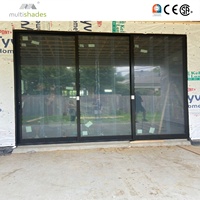 Porte coulissante en alliage d'aluminium design avec isolation thermique, cadre de châssis moderne de 22 mm, utilisation en cour et en extérieur