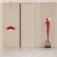 Porte intérieure moderne en MDF, surface finie apprêt blanche, isolation phonique, ouverture manuelle, quincaillerie personnalisée pour chambre à coucher