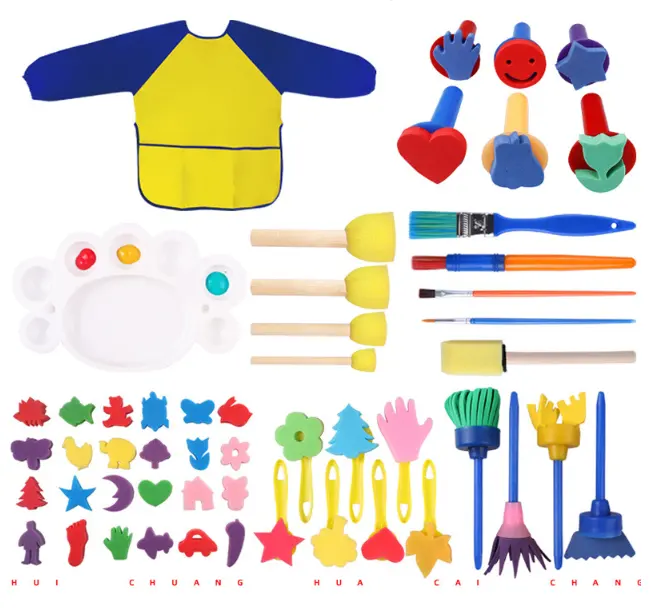 Kids Painting Drawing Toy Set Baby Apron Markers Tools Drawing Toy Gift Ideas 3d Printer for Kids Boys Girls Gift