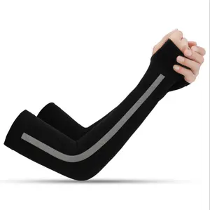 Popular long glove to cover scars ice silk arm sleeves UV sun protection arm sleeves women men arm warmer half finger sleeves