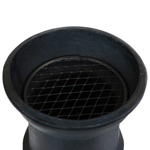 42インチ ブラック鋳鉄製自立式暖炉ストーブ 屋外ファイヤーピット 裏庭用チミネア - Product Image 3